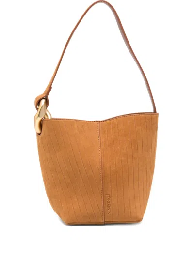Jw Anderson Corner Suede Shoulder Bag In Orange