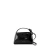 Jw Anderson The Corner Mini Crossbody In Black Coated Denim In Black