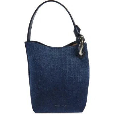 Jw Anderson The Jwa Corner Denim Bucket Bag In 800 Blue