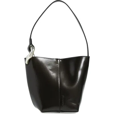 Jw Anderson The Jwa Corner Leather Bucket Bag In Black