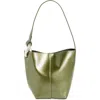 Jw Anderson The Jwa Corner Leather Bucket Bag In Khaki