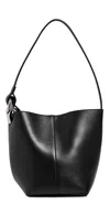 Jw Anderson The Jwa Corner Small Bucket Bag Black In Black