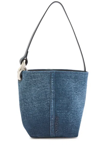 Jw Anderson The Jwa Corner Small Denim Bucket Bag