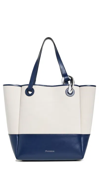 Jw Anderson The Jwa Corner Tote Navy/light Grey In Blue