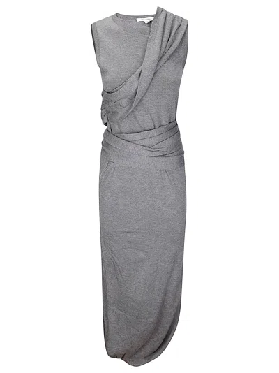 Jw Anderson Tie Detail Sleeveless Dress In Gray