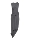 Jw Anderson Sleeveless Draped Belted Dress In Gray