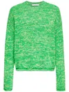 Jw Anderson Space Dye Crewneck Sweater In Green