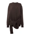 Jw Anderson Draped Tie-front Sweater In Black