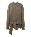 Jw Anderson Draped Tie-front Sweater In Brown