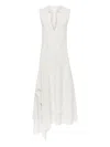 Jw Anderson Striped Double Layer Sleeveless Dress In White