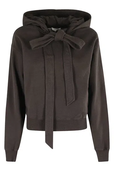 Jw Anderson Tied Bow Hoodie In Brown