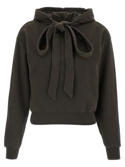Jw Anderson Tied Bow Hoodie' Sweatshirt In Black