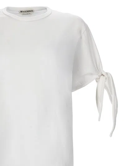 Jw Anderson Tie-sleeve Cotton T-shirt In White