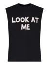 Jw Anderson Blue Sleeveless Top With Maxi Print On The Front And Logo Detail On The Rear In Blue
