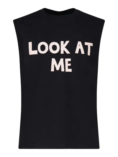 Jw Anderson Tank Top With Look At Me Print In Black