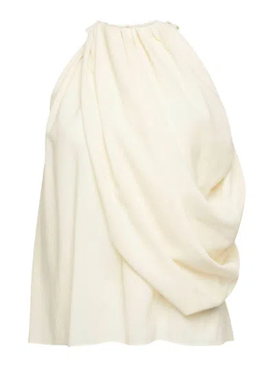 Jw Anderson Twisted Drape Halter Top In Neutrals