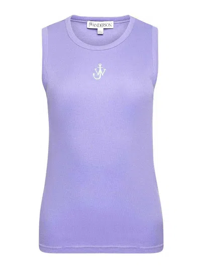 Jw Anderson Women's Anchor Jwa Logo Tank Top In Purple