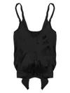 Jw Anderson Cami Gathered Front Silk Tank Top In Black
