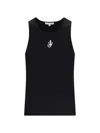 Jw Anderson Black Sleeveless Top With Logo Embroidery On The Front In Black