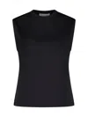 Jw Anderson Anchor Logo Cotton Top In Black