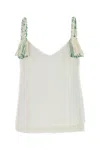 Jw Anderson Tulle Top With Braided Straps And V Neckline