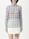Jw Anderson J. W. Anderson Fitted Turtleneck With All-over Logo Print In Blau