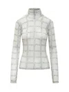 Jw Anderson Sheer Long Sleeve Turtleneck Top In Off White