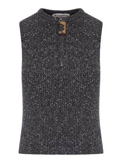 Jw Anderson Top Tank With Zip In Gray
