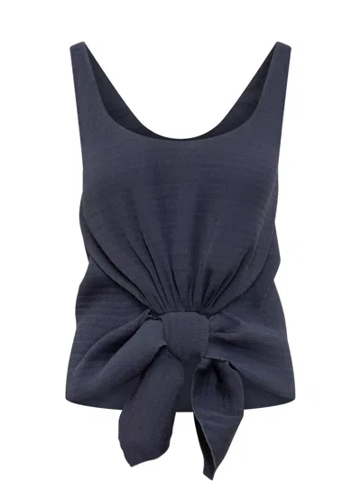 Jw Anderson Top With Straps And Knotted Detail In Blue