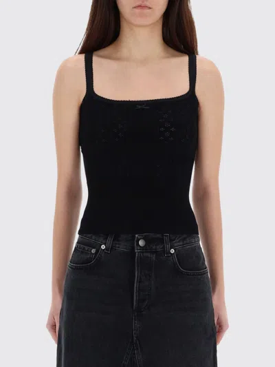 Jw Anderson Pointelle Knit Scoop Neck Lounge Top In Black
