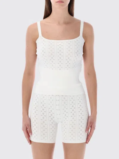 Jw Anderson Pointelle-knit Tank In White