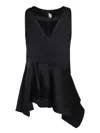 Jw Anderson J.w. Anderson Black Satin Top In Black