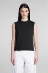 Jw Anderson Stretch Crew Neck Sleeveless Top In Black