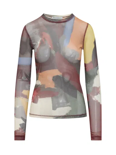 Jw Anderson Topwear In Multicolor Polyester In Olive
