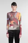 Jw Anderson J. W. Anderson Fitted Multicolored Underpinning In Printed Tulle In Multicolor