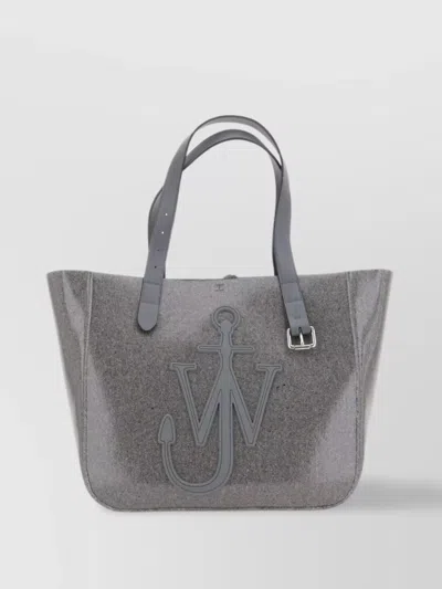 Jw Anderson Belt Anchor Patch Tote Bag In Grey