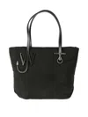 Jw Anderson Puffy Anchor Shopping Bag With Top Handles In Black