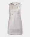 Jw Anderson Zipped Hoodie Mini Dress In Grey Melange