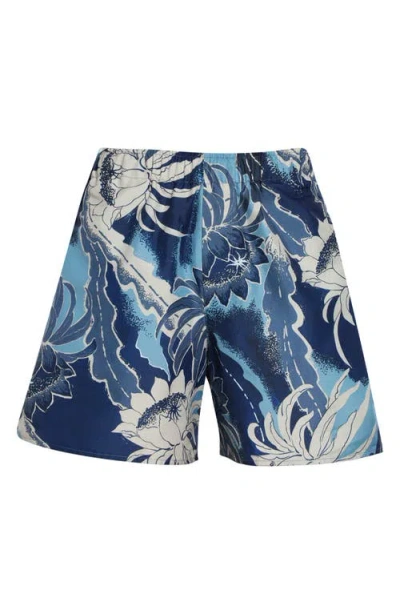 Jw Anderson Straight-leg Mid-length Printed Swim Shorts In Blue