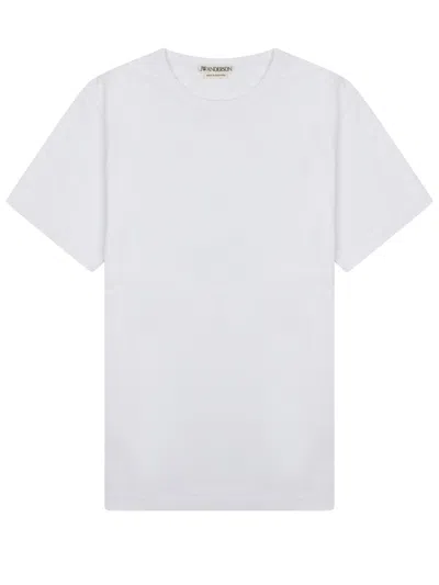 Jw Anderson White Solid Crew Neck T-shirt