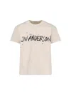 Jw Anderson Mens Ecru Circular Brand-print Cotton T-shirt In Neutral