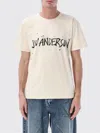 Jw Anderson Mens Ecru Circular Brand-print Cotton T-shirt In Neutral