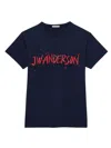 Jw Anderson Logo Crew Neck Graphic Print T Shirt In Blue