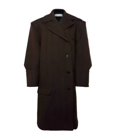 Jw Anderson Turn-up Cuff Coat In Black
