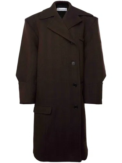 Jw Anderson Turn-up Cuff Coat In Brown