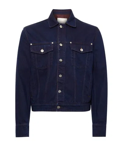 Jw Anderson Contrast-cuff Denim Jacket In Blue