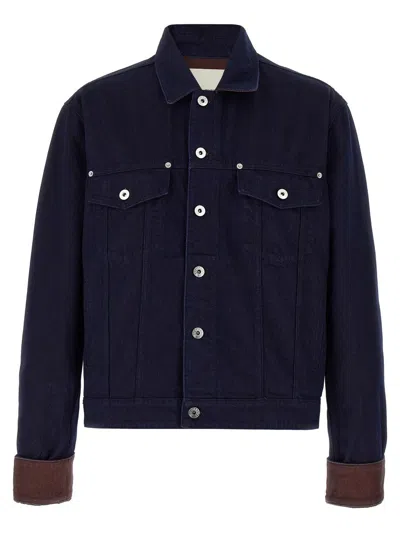 Jw Anderson Jacket With Chest Pockets And Contrast Cuffs In Blue