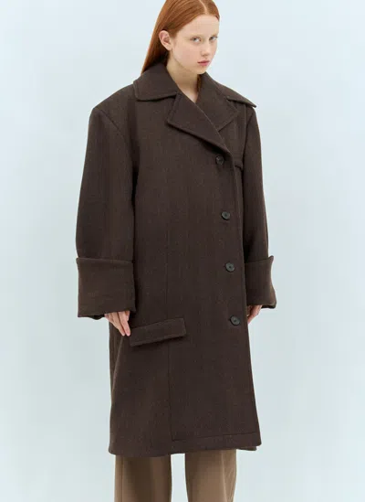 Jw Anderson Brown Turn-up Cuff Coat