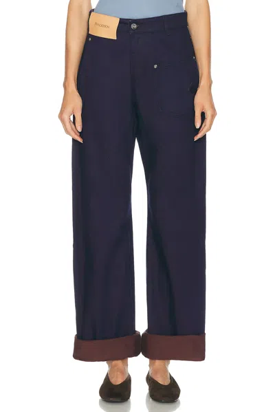 Jw Anderson Turn Up Twisted Leg In Blue