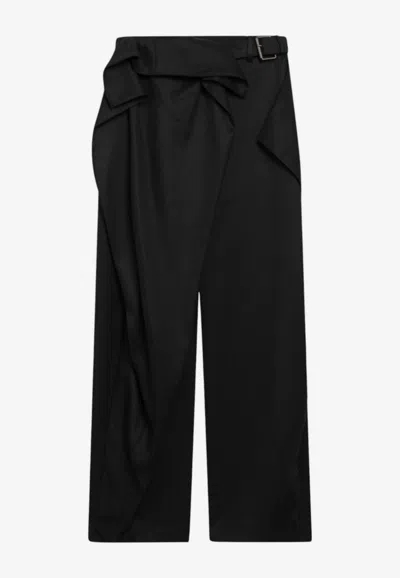 Jw Anderson Turn-up Waistband Pants In Black